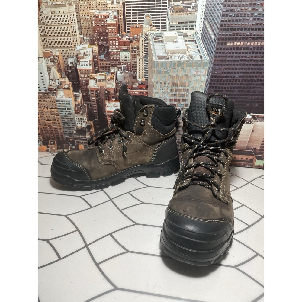 Ariat Treadfast  Waterproof Steel Toe Work Boot MENS  BROWN SZ 11 D